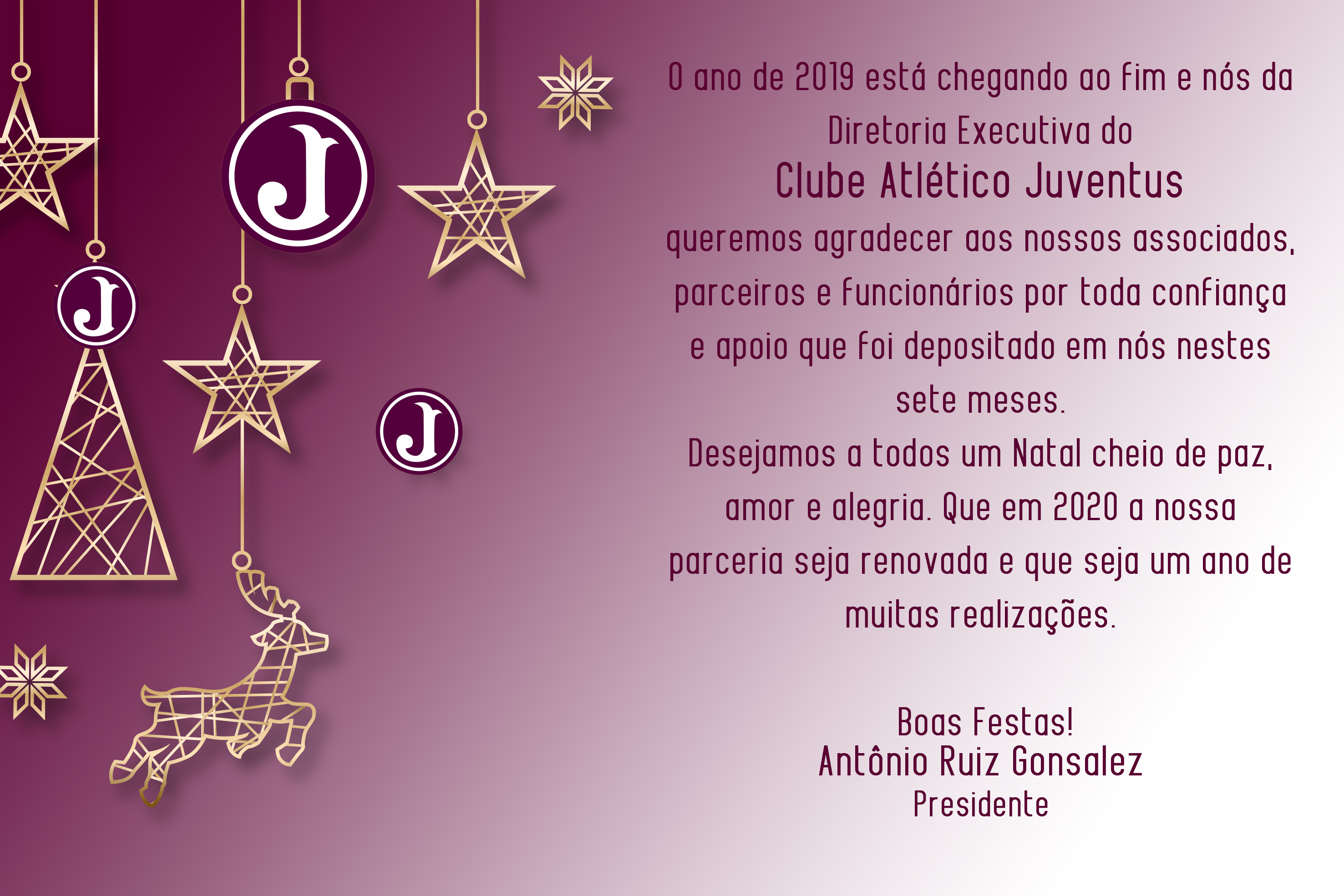 Feliz Natal e Próspero Ano Novo : Clube Atlético Juventus
