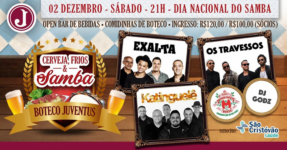 Juventinos – Não Fiquem Fora da Festa de Boteco Cerveja, Frios e Samba 2017