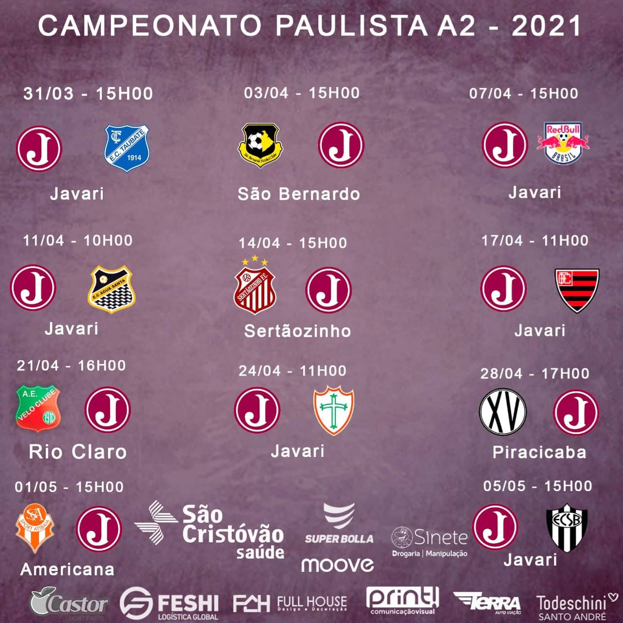 Clube Atlético JuventusFPF divulga Tabela da Copa Paulista 2022