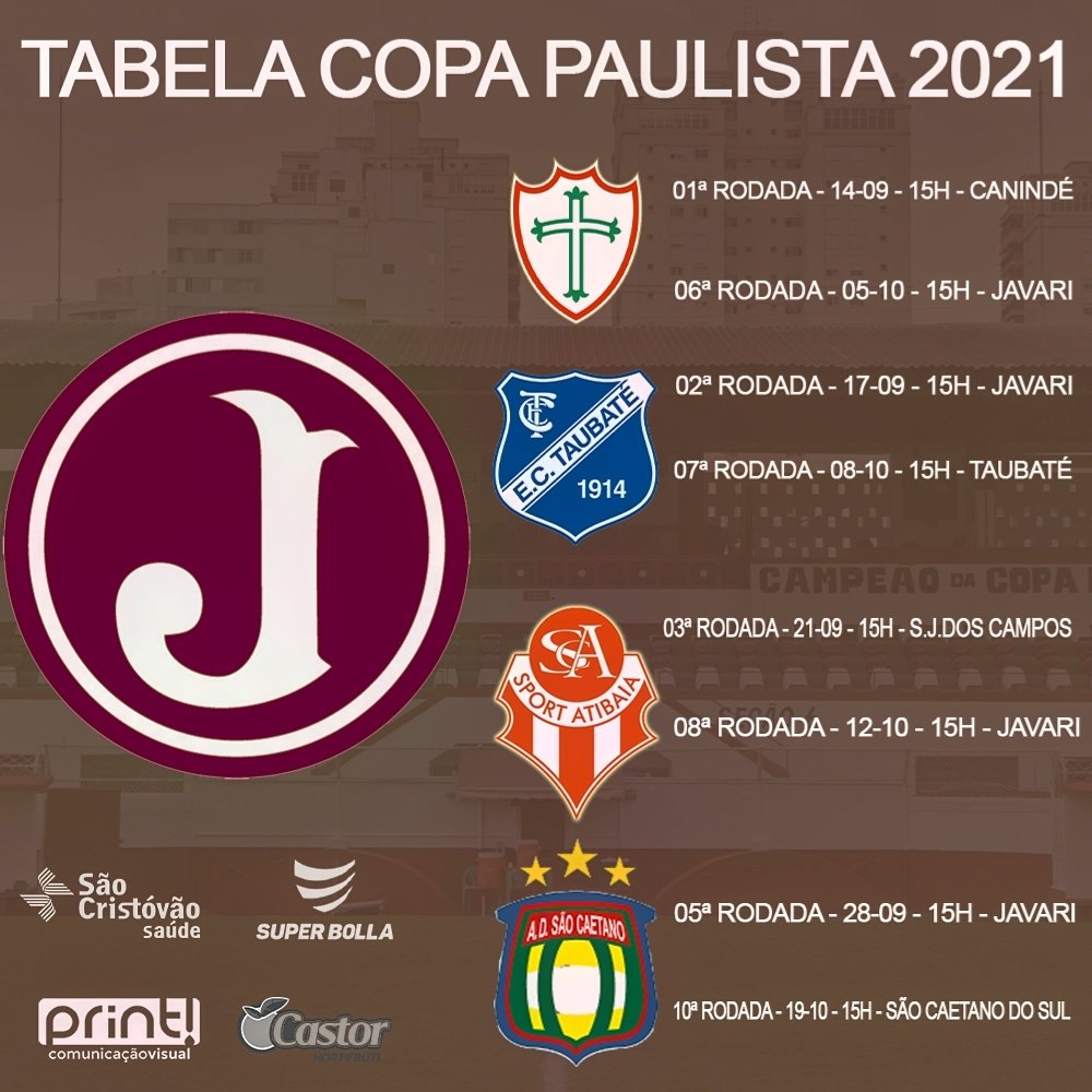 Clube Atlético JuventusFPF divulga Tabela da Copa Paulista 2022 - Clube  Atlético Juventus
