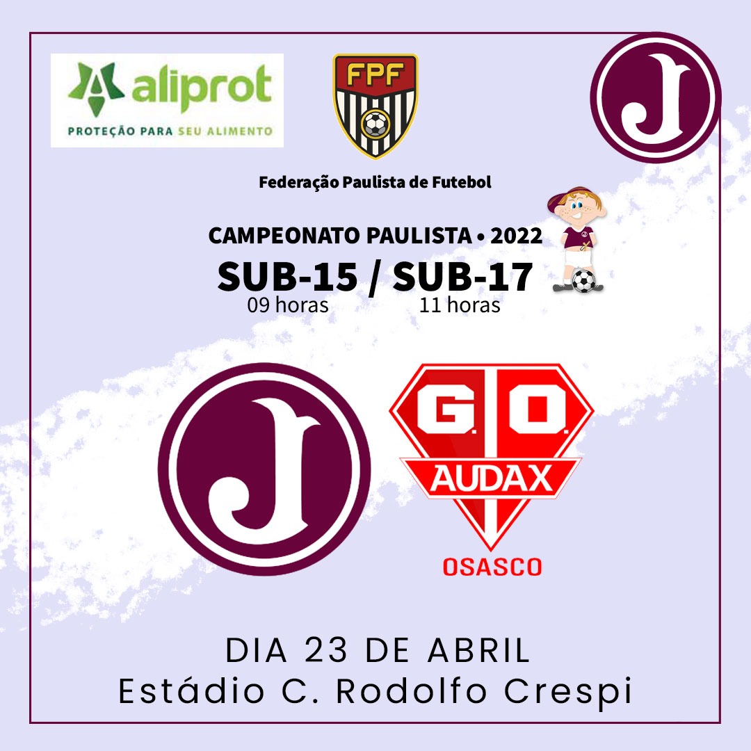 Clube Atlético JuventusJuventus enfrenta o GO Audax no Paulista Sub 15 e Sub  17 - Clube Atlético Juventus