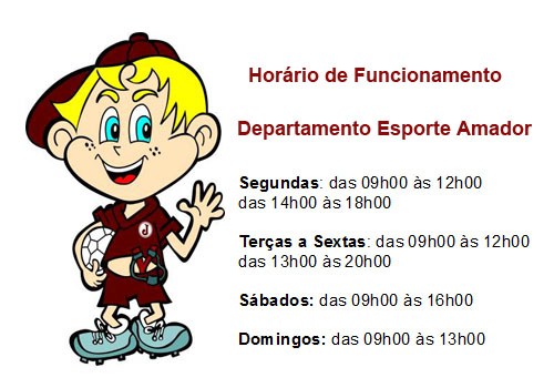 Horário de Funcionamento – Esporte Amador