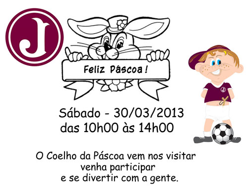 Coelhinho da Páscoa visita o Clube Grená