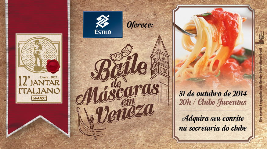 Tradicional Jantar Italiano do GRAACC será realizado no Juventus