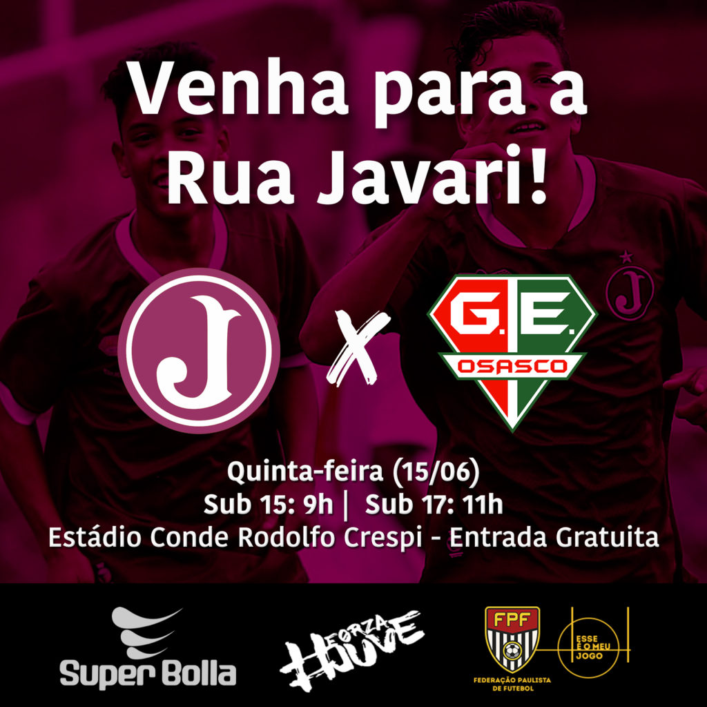 Sub 15 e Sub 17 enfrentam as equipes do Grêmio Osasco na Javari