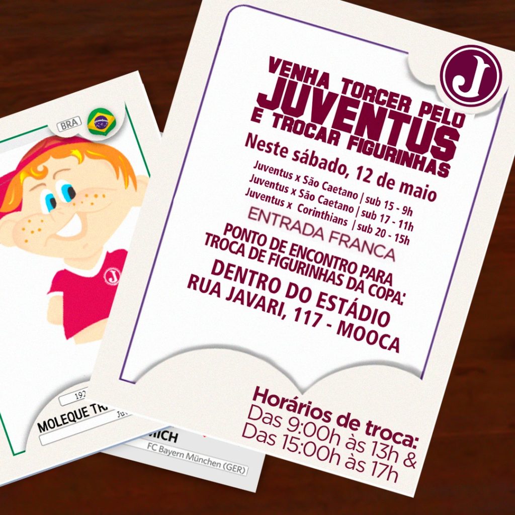 Venha torcer pelo Juventus e trocar figurinhas