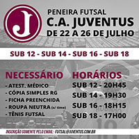 Juventus promove peneira para o Futsal