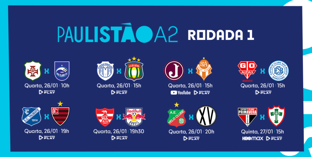 FPF divulga horários e datas dos jogos do Paulista da Série A2.