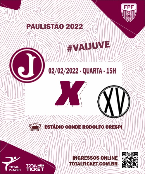 Ingressos Juventus x XV de Piracicaba – 3ª Rodada do Paulista A2 2022