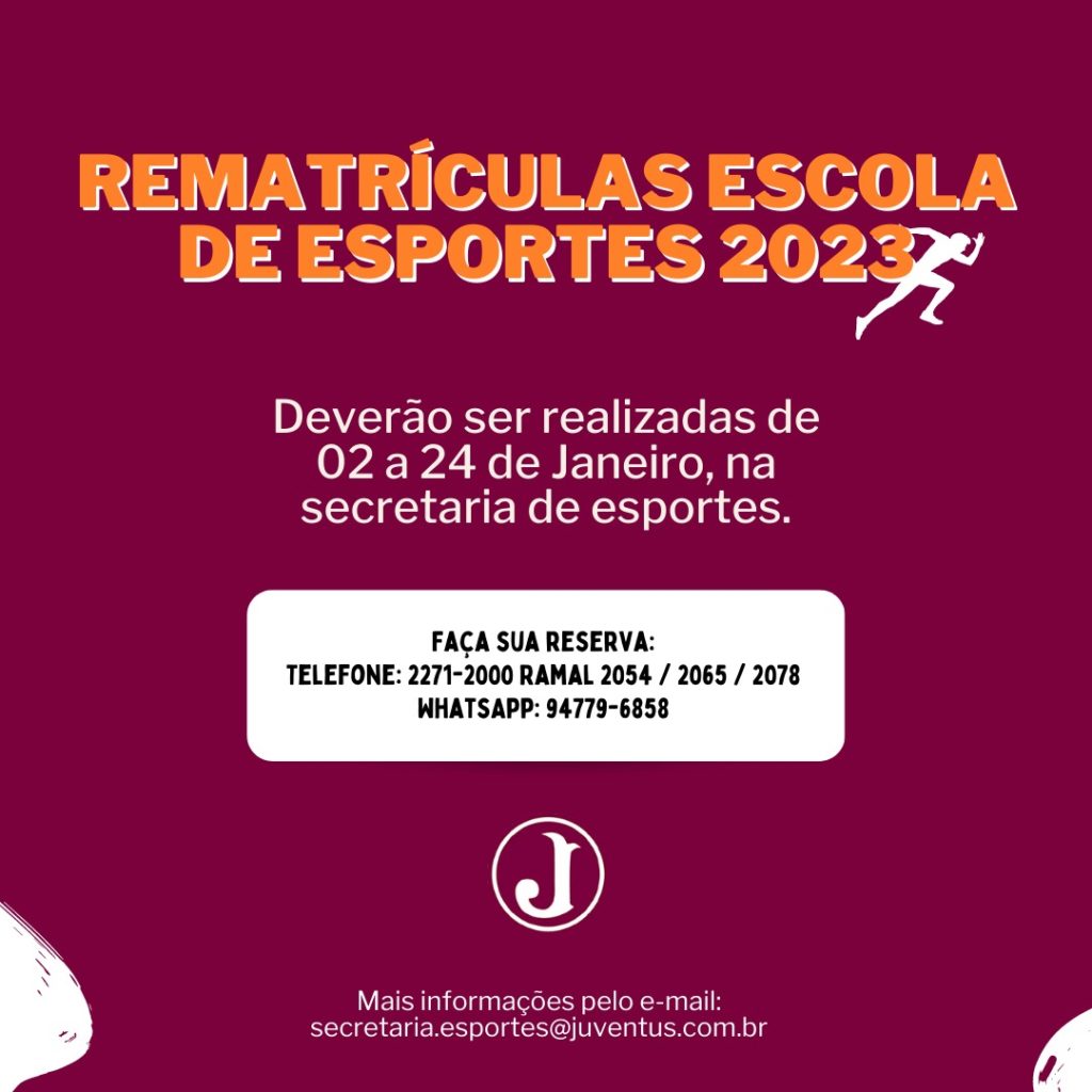 Rematrículas Escola de Esportes 2023