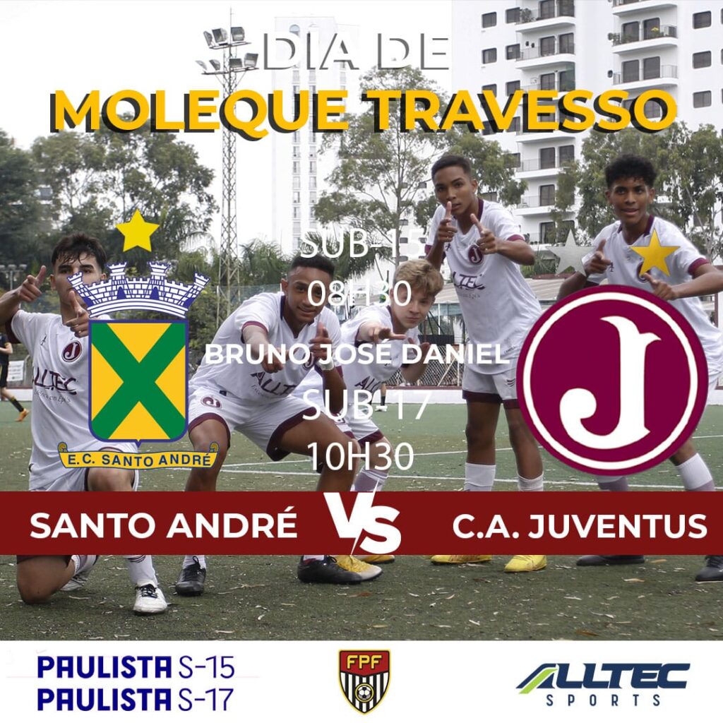 Juventus enfrenta Santo André no Paulista Sub 15 e no Sub 17