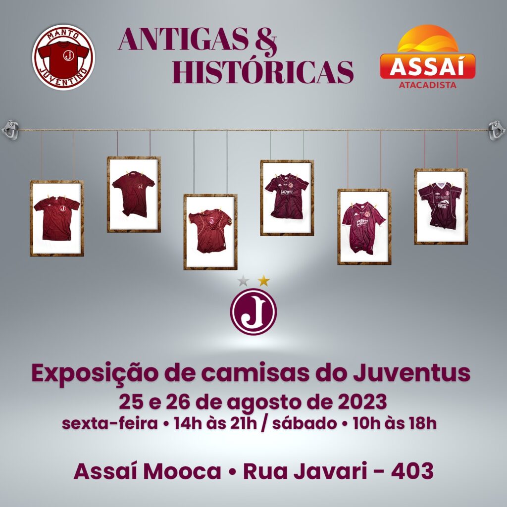 Exposição de Camisas do Juventus será realizada no Assaí Mooca