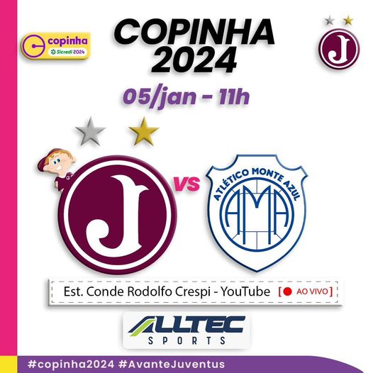 Juventus estreia na Copinha 2024 diante do Monte Azul