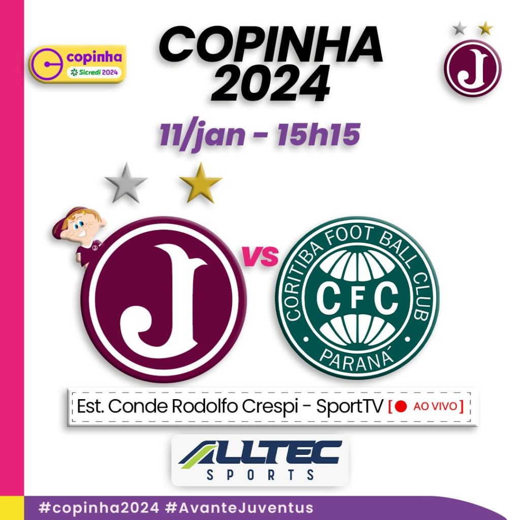 Juventus enfrenta Coritiba pela 3ª Rodada da Copinha 2024