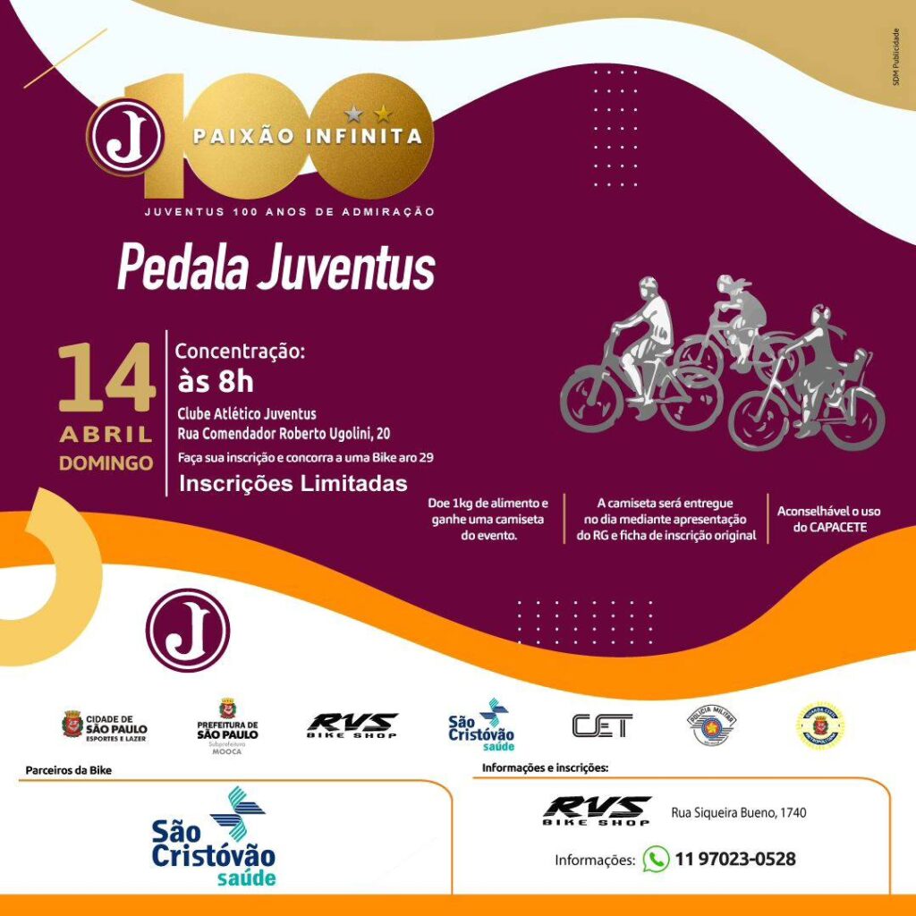 Pedala do Centenário – Passeio Ciclístico pelas Ruas da Mooca