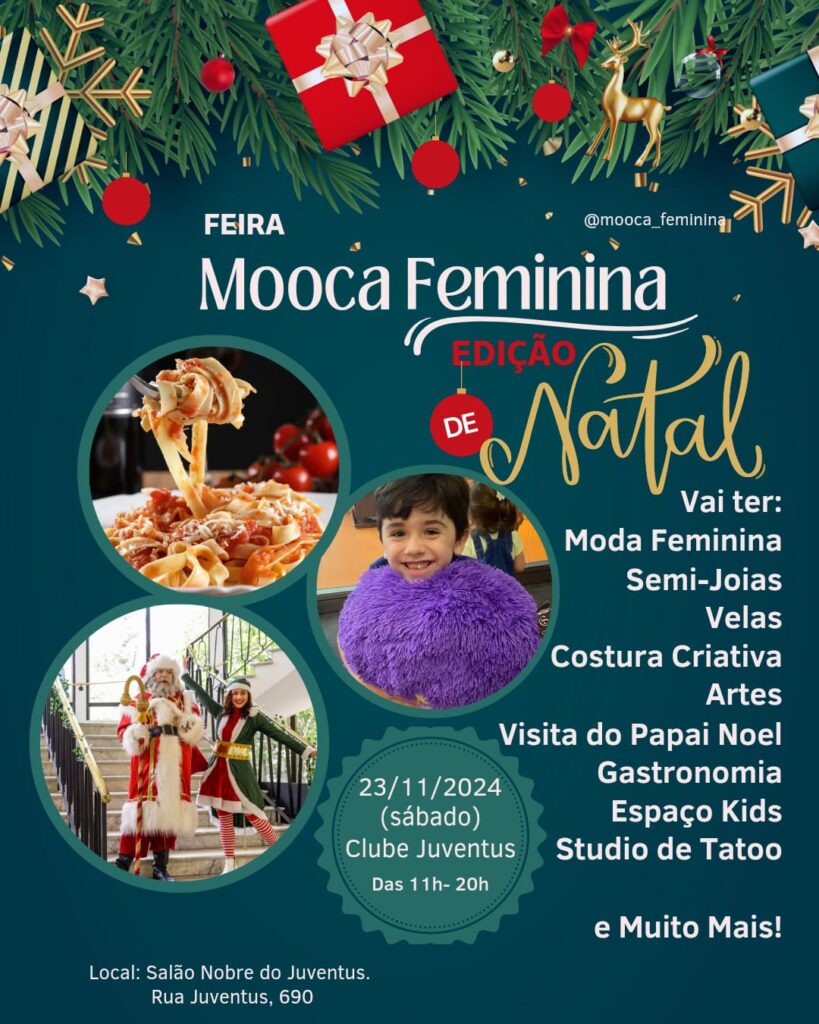 Feira Mooca Feminina será realizada no Salão Nobre do Juventus