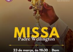 Padre Wellington celebra a missa na Capela do Juventus no dia 23 de março de 2025