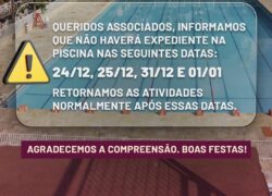 COMUNICADO OFICIAL - FUNCIONAMENTO DO CLUBE NO DE FIM DE ANO