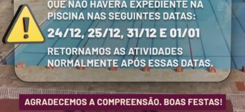 COMUNICADO OFICIAL - FUNCIONAMENTO DO CLUBE NO DE FIM DE ANO